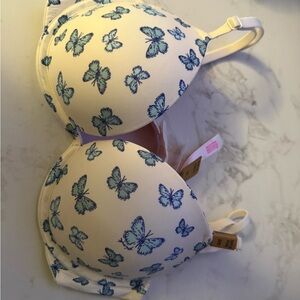 Victoria’s Secret Pink - White and Blue butterfly Bra